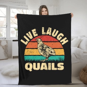 Discover Live Laugh Quails breeding and quail hunting Zip Fleece Blankets