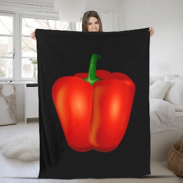 Discover Red Bell Pepper Vegetarian Vegetable Fleece Blankets