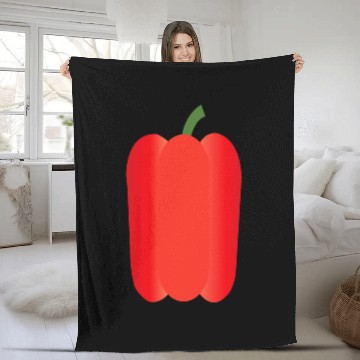 Discover Red Pepper Veggie Vegetable Vegetarian Fleece Blankets