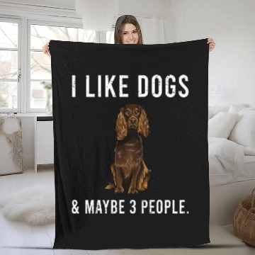 Discover Funny I Like Boykin Spaniel Dogs And Maybe 3 People Fleece Blankets