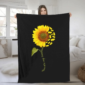 Discover Pig Sunflower Fleece Blankets