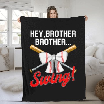 Discover Baseball Sister Hey Brother Brother Swing Fleece Blankets