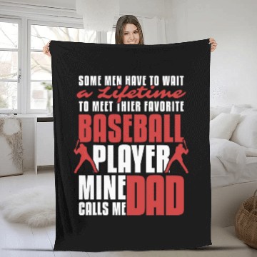 Discover Dad Son Children Boy Baseball Player Softball Fleece Blankets
