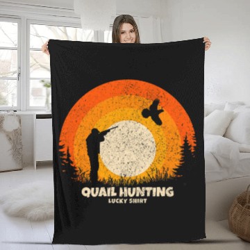 Discover Lucky Charm Quail Hunting Baseball Tees Fleece Blankets