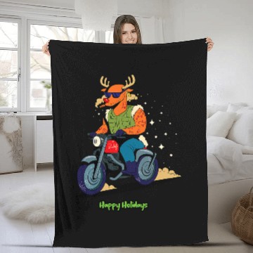 Discover Happy Holidays Funny Christmas Motorcycle Biker Rudolph Baseball Tees Fleece Blankets