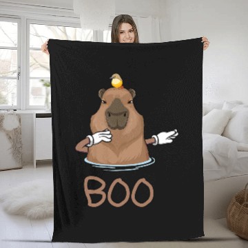 Discover Funny Boo Dubbing capybaras Halloween Costume Fleece Blankets