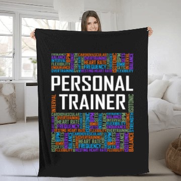 Discover Funny Personal Trainer Words Gift Gym Coachs Training Gifts Fleece Blankets