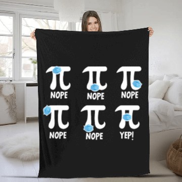 Discover Pi Day Pi Wearing Wrong Facemask Math Mathematics Fleece Blankets