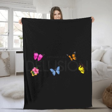 Discover Impossible is a    Delusion Hibiscus and Butterfly Fleece Blankets