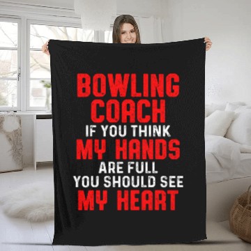 Discover Bowling Coachs Full Player Team Instructor Zip Fleece Blankets