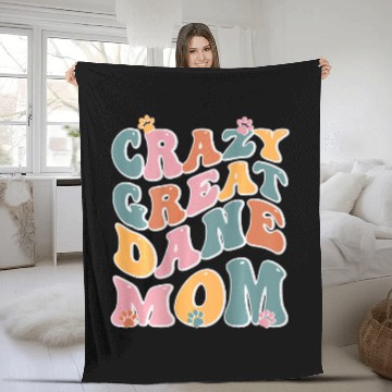 Discover crazys Great Dane Mom Backprint Zip Fleece Blankets