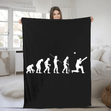 Discover Funny Cricket Evolution Baseball Tees Fleece Blankets