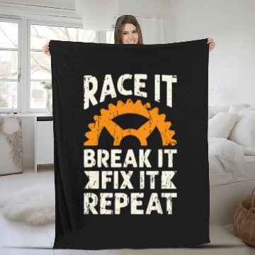 Discover Race it Break it Fix it Repeat 2race Fleece Blankets