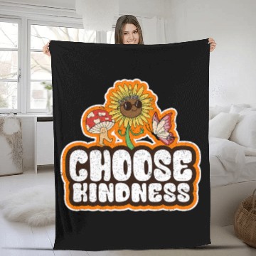 Discover Positive Sunflower Hippie Peace Butterfly Choose Kindness Baseball Tees Fleece Blankets