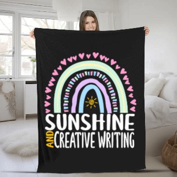Discover Creative Writing Funny Summer Creativity Rainbow Womens Kids Fleece Blankets