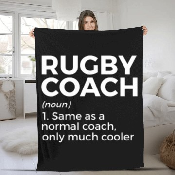 Discover Funny Rugby Coachs Definition Fleece Blankets