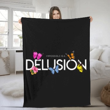 Discover Impossible is a    Delusion Hibiscus and Butterfly 3 Fleece Blankets