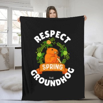 Discover Respect The Groundhog Day Woodchuck Favorite Spring Holiday Fleece Blankets