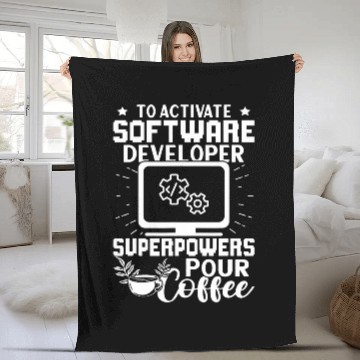 Discover Activate Software Developer Superpowers Pour Coffee Baseball Tees Fleece Blankets