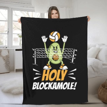 Discover Holy Blockamole Volleyball Lover Avocado Player Funny Fleece Blankets