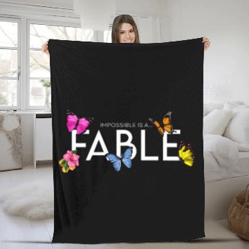 Discover Impossible is a    Fable Hibiscus and Butterfly Fleece Blankets