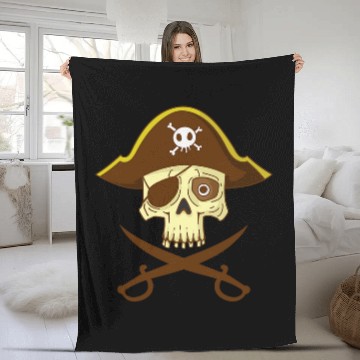 Discover Pirate Eye Patch Pirate Hat Swords Zip Fleece Blankets