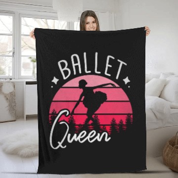 Discover Ballet Queen vintages Sunset Ballet Dancer Dancing Ballerina Fleece Blankets