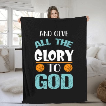 Discover Basketball and give all the Glory to god Fleece Blankets