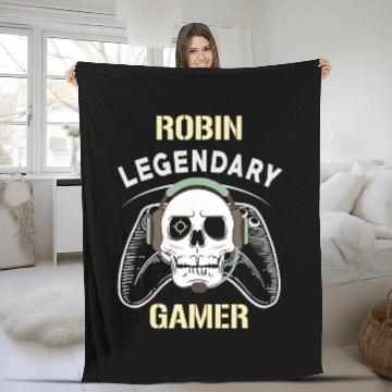 Discover Robin Name Gift 2Personalized Legendary Gamer Fleece Blankets
