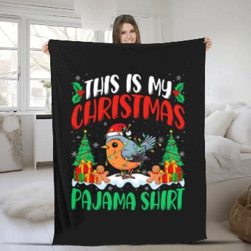 Discover Lacrosse Gift My Robin Christmas Pajama   2Robin Birds Lover Xmas Fleece Blankets