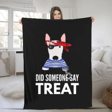 Discover Bull Terrier Halloween Pirate Fleece Blankets