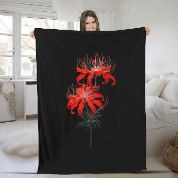 Discover Lacrosse Gift Japanese Art Red Spider Lily Lycoris Baseball Tees Fleece Blankets