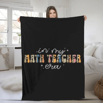 Discover In My Math Teacher Era Leopard Groovy Back To School Teacher Fleece Blankets