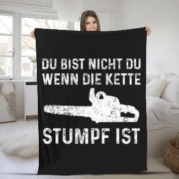 Discover Chainsaw Chain Stump Forester Forest Worker Zip Fleece Blankets