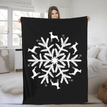 Discover German Pinscher Christmas Snowflake Pattern Fleece Blankets