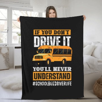 Discover Funny Student School Bus Driver For Students Fleece Blankets