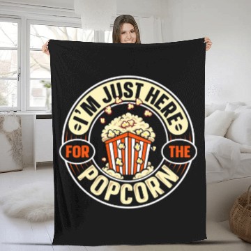 Discover Lacrosse Gift Im just here for the popcorn Design for a Popcorn Lover Fleece Blankets