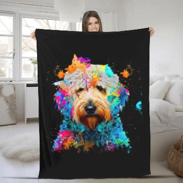 Discover Labradoodle Art Splashes Paint Abstract Colorful Dog Baseball Tees Fleece Blankets