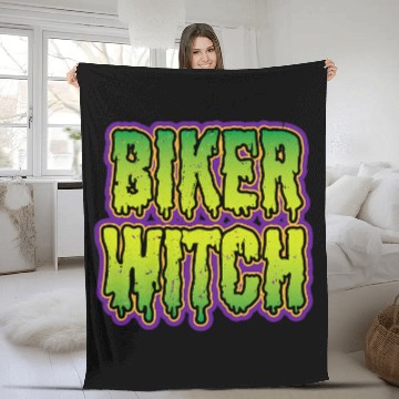 Discover Biker Witch Baseball Tees Fleece Blankets