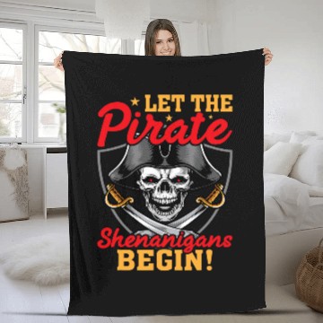 Discover Let The Pirate Shenanigans Begin Crossbones Pirates Baseball Tees Fleece Blankets