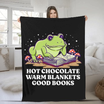 Discover Hot Chocolate Warm Blankets Good Books Reading Bookworm 1 Fleece Blankets