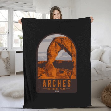 Discover Arches National Park Baseball Tees Fleece Blankets