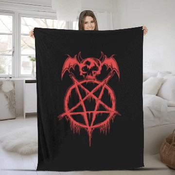 Discover Skull and Pentagram - Pentagram - Fleece Blankets