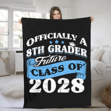 Discover First Day Of 8th grade Class Of 2028 Officially A 8th Grader Fleece Blankets