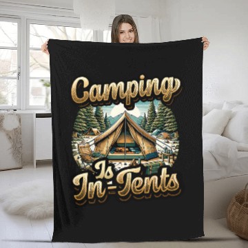 Discover Campfire Hiking Adventure Camping Is InTents Camper Baseball Tees Fleece Blankets