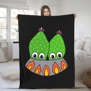 Discover Cacti Couple In A Nice Pot Fleece Blankets