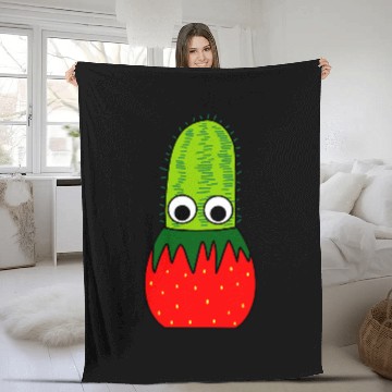 Discover Cactus In Strawberry Pot Baseball Tees Fleece Blankets
