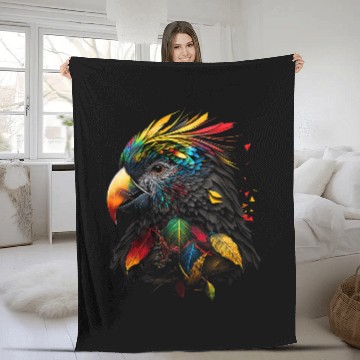 Discover Parrot Colourful Polygon Animal Print Art Fleece Blankets