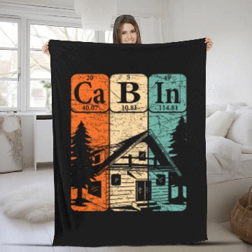 Discover Cabin Periodic Table Elements Mountain House Cabin Camping Baseball Tees Fleece Blankets