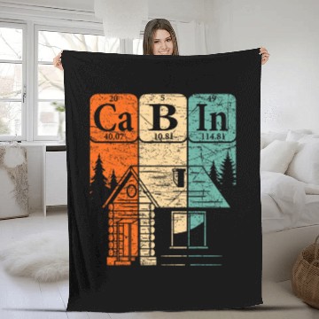 Discover Cabin Periodic Table Elements Mountain House Cabin Camping 4 Fleece Blankets